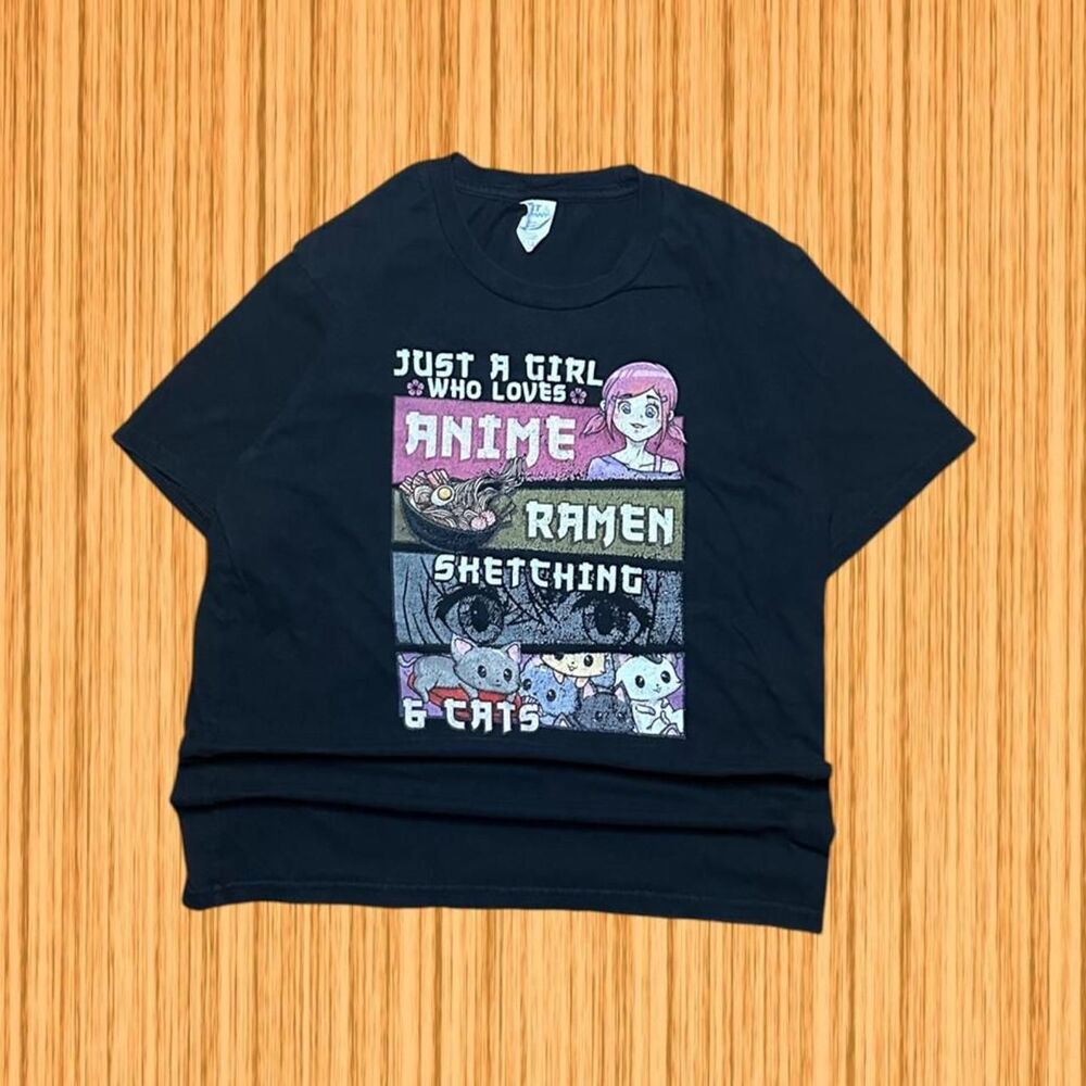 Anime Ramen Graphic T-Shirt Colorful Character Youth Large